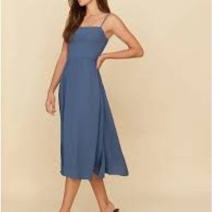 Reformation Rosehip dress in morning glory blue